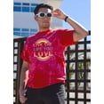 thumbnail image 2 of Retro Slogan Live Life Love Tie Dye Crystal Men -Image by Shutterstock, Male Small, 2 of 4