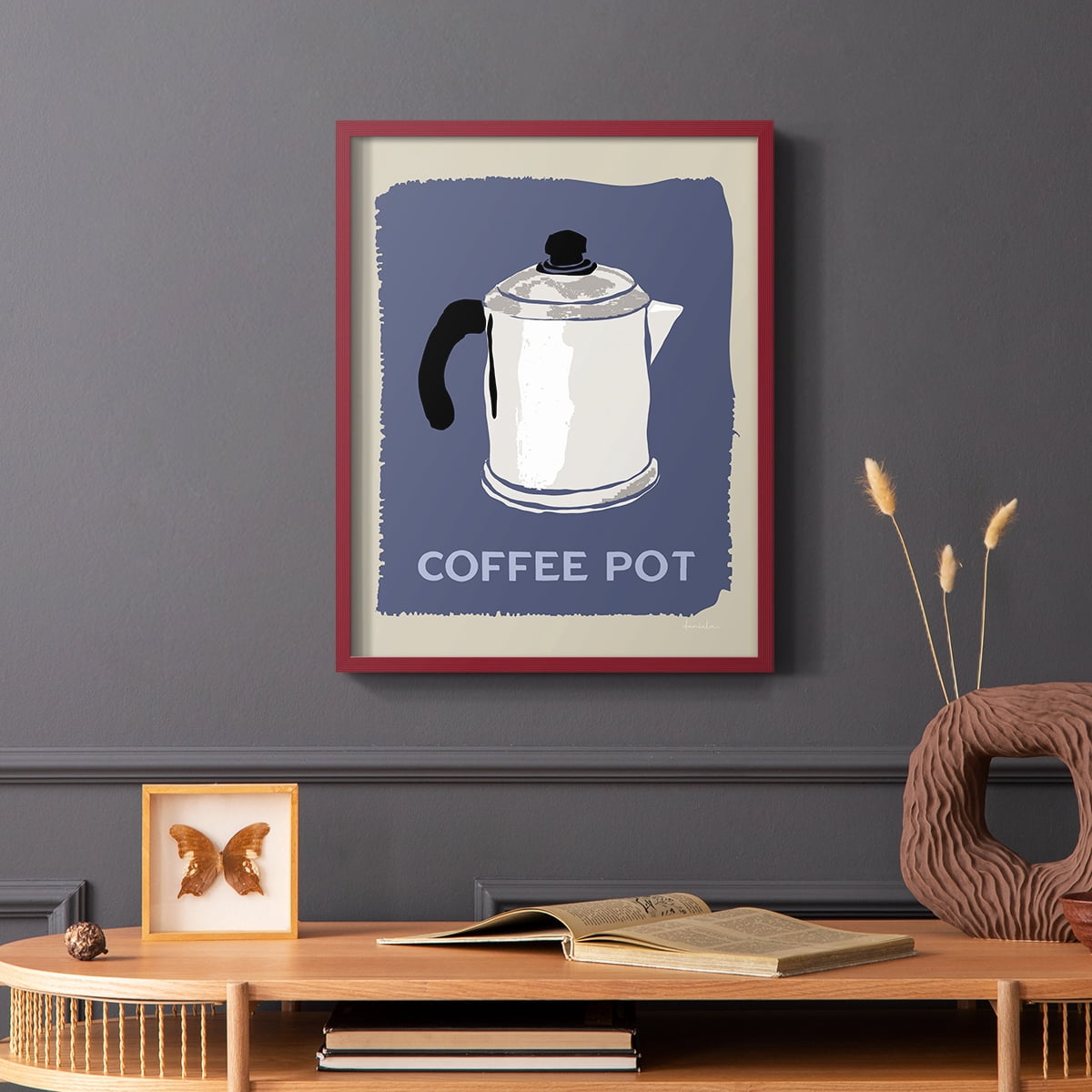 Modern Coffee I in Red Solid Wood 8 x 10 Framed Print