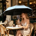 thumbnail image 4 of UPF50+ Mini Travel Sun Umbrella Compact Folding Pocket Size Waterproof and Windproof UV Protection for Sun and Rain Blue, 4 of 6