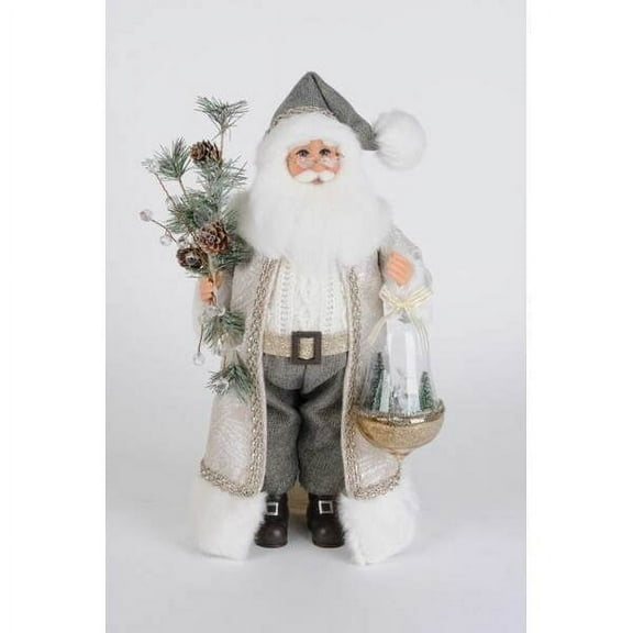 Karen Didion 17.00In Glistening Forest Santa, Polyresin, Hand-Painted Face, Inset Eyes Cc16271