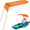 Orange, variant on Sun Shade Canopy for Kayak Boat Canoe,Waterproof Sun Shade Awning Top Cover for Single Person,Portable Universal Awning Canopy with Storage Bag for Outdoor Fishing