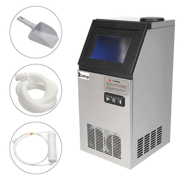 Winado 110lb Commercial Auto Ice Maker Cube Stainless Steel Bar Restaurant Freezer