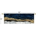 thumbnail image 6 of Navy Gold Valance Curtains for Living Room, Blue Marble Pattern Semi Sheer Kitchen Valances for Windows, Rod Pocket Short Window Treatment Decor, 52x18, 6 of 6