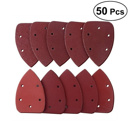 

50PCS Triangle Sanding Discs Sandpaper 5 Hole 40/60/80/100/120/180/240/320/400/800 Grits