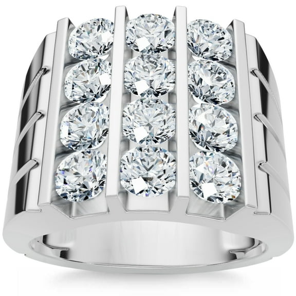 Pompeii 2 1/2Ct Diamond Ring Men's Anniversary Wedding Band Gold Lab Grown (F/G,VS1-VS2)