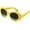 Yellow, variant on FEISEDY White Clout Goggles Sunglasses Women Men Retro Oval Sunglasses B2253