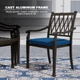 thumbnail image 5 of Mondawe Patio Dining Chairs Set of 4,Outdoor Cast Aluminum Patio Chairs Weather Resistant with Blue Thicker Cushions, 5 of 9