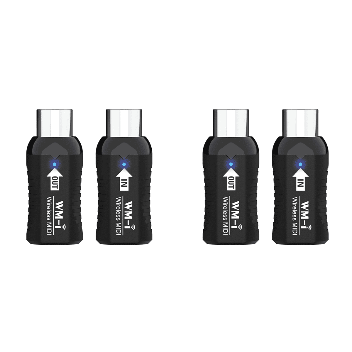 2X Rechargeable Midi Wireless Guitar System Audio Receiver Transmitter Wireless Midi Adapter for Digital Piano Keyboard,2 set x wireless midi transceiver,Black