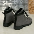 thumbnail image 4 of Mostsola Suede Combat Boots Womens Lug Sole Lace up Low Heel Ankle Boots Retro Round Toe Booties, 4 of 7