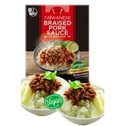J WAY Authentic Instant Taiwanese Braised Vegan Pork Sauce, No Preservatives and No Refrigeration Necessary (Ready to Eat in Less Than 1 Minutes) - 4 Servings