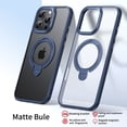 thumbnail image 2 of for iPhone 16 Pro Frosted Clear Case with Magnetic Stand, [Compatible with MagSafe] [Invisible Ring Holder] Soft TPU Frame Shockproof Protection Cover for iPhone 16 Pro Phone Case, Blue, 2 of 7
