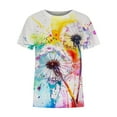 thumbnail image 4 of TSADFHJI Hauts d'Été à Manches Courtes pour Femmes Col Rond Imprimé E Manches Courtes T-Shirt S Bleu Ciel, 4 of 5