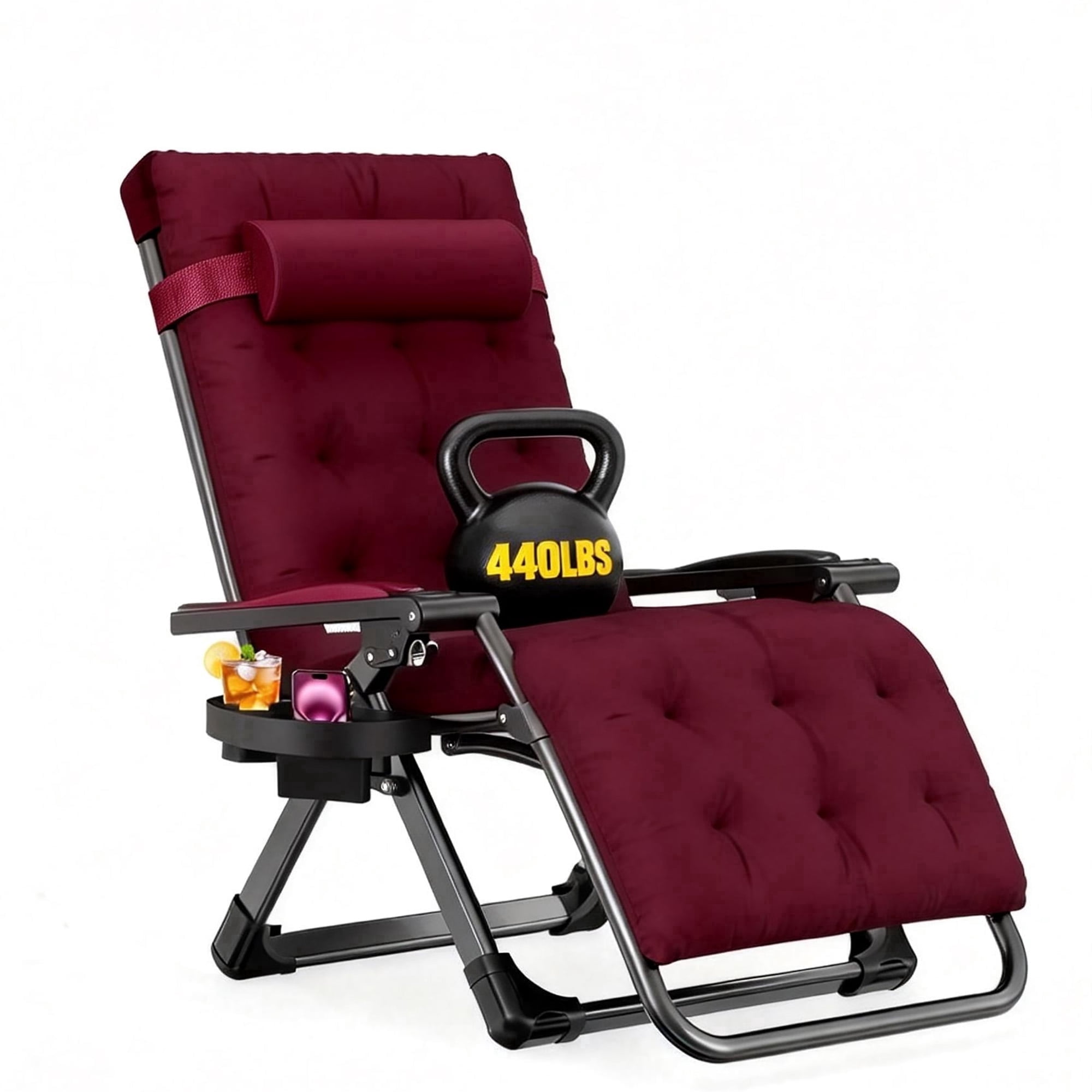 edx Zero Gravity Chair, Reclining Camping Lounge Gray, 15