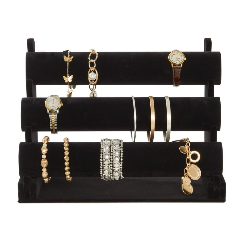 Triple Bracelet Holder Jewelry Display Stand Watch Bangle Bar Necklace  Storage O