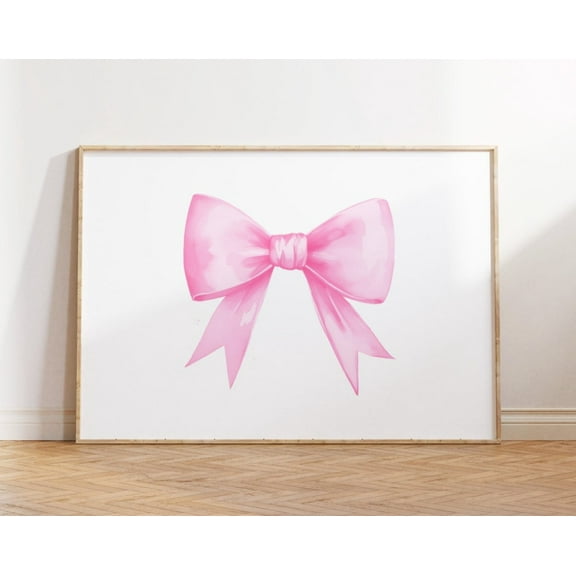 Pink Bow Print, Preppy Aesthetic Wall Art, Teen Room Decor, Preppy Poster, College Apartment Decor, Nursery Girly Wall Art Pastel Poster Wall Art, Modern Wall Decor, 8x12 UNFRAMED