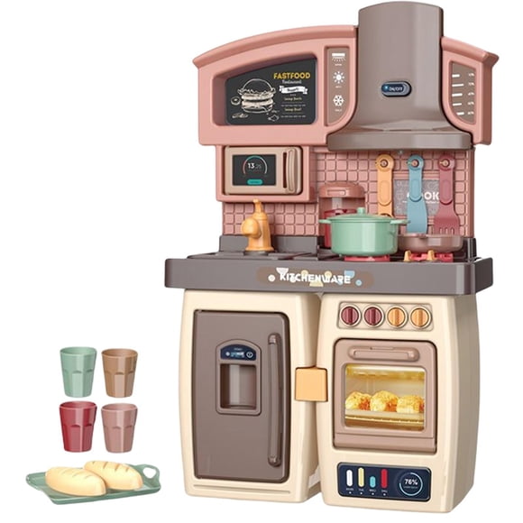 Juego de cocina de simulación Sunnimix educativo con música y luces rojo