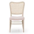 thumbnail image 4 of Maven Lane Vera Wood Dining Chair, Antique White & Cream Weave Fabric, Set of 6, 4 of 8