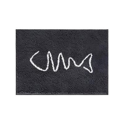 Microfiber Chenille Fish Bone Litter Mat, Gray