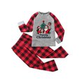 thumbnail image 2 of Uaswgudfs Christmas Pajama Set, Happy Holidays Fam Plaid Long Sleeve Top & Pants, Family Matching Loungewear Sleepwear - Walmart Popular Festive Pajamas, 2 of 5