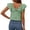Green, variant on Women's Casual Square Neck Blouses Ruffle Sleeve Tops Cute Bow Back Dressy Shirts with Flowy Pleated Shoulders Summer Casual Tee Daily Wear