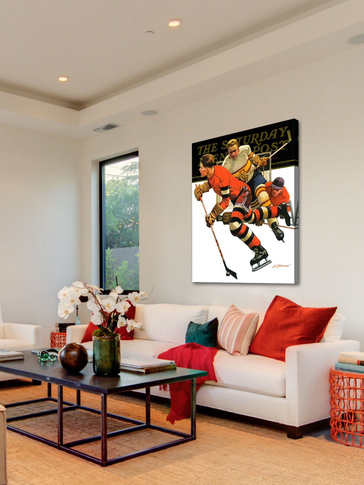 Marmont Hill Ice Hockey Match by Maurice Bower Painting Print on Canvas