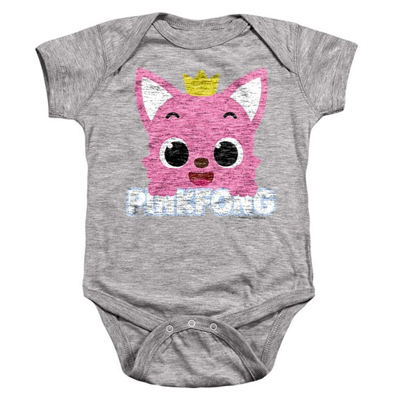 Pinkfong Face Unisex Infant Snap Suit for Baby, Athletic Heather, X-Large