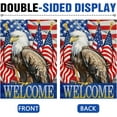 thumbnail image 3 of Welcome Memorial Day 4th of July Eagle Patriotic Decorative Garden Flag, America Veterans Day Stars Stripes Yard Outside Home Decorations, American USA Outdoor Small Decor Double Sided 12x18, 3 of 6