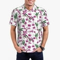 thumbnail image 5 of Yiaed Orchids FlowersPrint Men's Short Sleeve Polo Shirt,Golf Polo for Men Three-Button Golf Shirt Athletic Casual Collared T-Shirt- 3X-Large, 5 of 7