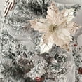 thumbnail image 4 of Bfogop Large Glitter Christmas Flowers Artificial Magnolia Flower Ornaments Mesh Fabric Fold Floral for Christmas Tree Decorations Xmas Tree New Year Party Wedding 7.8 Inch, 4 of 6