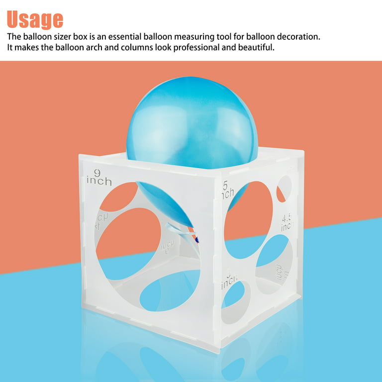 11 Holes 2-10 Inch Collapsible Plastic Balloon Sizer Box Cube Balloon Size  Measurement Tool Balloon Arches Balloon Columns Tool