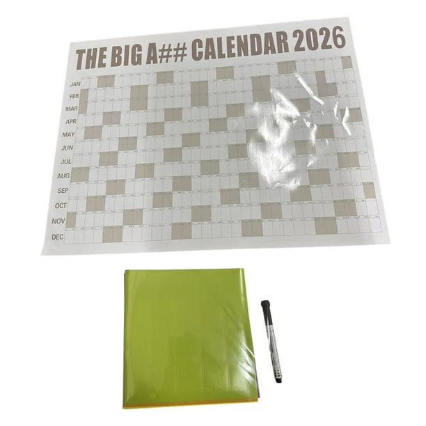 Calendario de pared 2026, planificador anual colgante para centro de tutoría, oficina y tienda. café