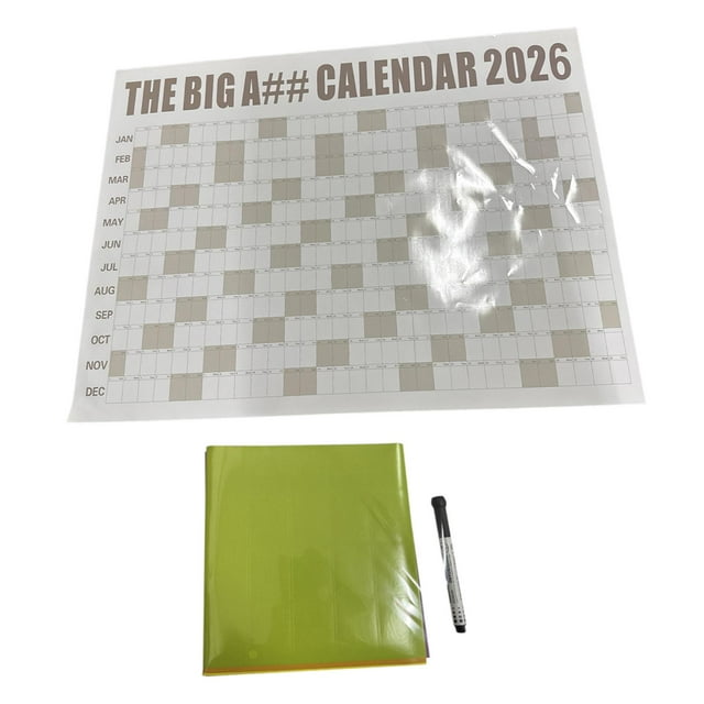 Calendario de pared 2026 de 12 meses de enero a diciembre de 2026 para estudio, oficina y dormitorio. café