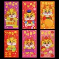 thumbnail image 2 of CSChome Enveloppe Rouge Chinoise Enveloppes Rouges Design Mignon de Dessin Animé Porte-Argent Festif 6 Pcs, 2 of 7