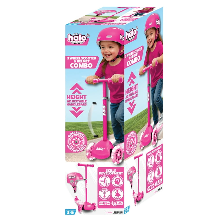 Free Shipping! Halo Rise Above Pink 3 Wheel Scooter with Light Up
