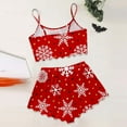 thumbnail image 4 of Christmas Pajamas Women's Christmas Snowflake Print Sleeveless Top & Shorts Pajama Set Cozy 2 Piece Wear, 4 of 4