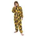 thumbnail image 5 of Soft Big Kids Onesie Pajamas Cozy Loose-Fit Jumpsuits for kids with Pockets for Christmas Lounge & Play Leopard Print, 5 of 8