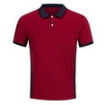 thumbnail image 4 of Polo Shirts for Men Color Block Summer Casual Short Sleeve Comfortable Top Button Collared Slim Fit Mens T-Shirts, 4 of 7