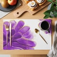 thumbnail image 2 of Purple Gold Placemats Set of 6, Abstract Flower Ombre Aesthetics Paint Placemats for Dining Table, Place Mats for Kitchen Tabletop, Waterproof Wipeable Dining Table Mats Set, 2 of 9