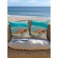 thumbnail image 5 of 1 Pack Outdoor Throw Pillow, Ocean Turtle Waterproof Pillow with Insert Included, Nautical Coastal Underwater Animal Beach Blue Decorative Accent Cushion Sofa Pillows for Patio Porch, 18 x 18 In, 5 of 8