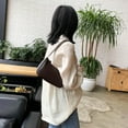 thumbnail image 5 of YFMHA Simple Elegant Women Small Shoulder Bag Pure Color Sling Handbags (Coffee), 5 of 5