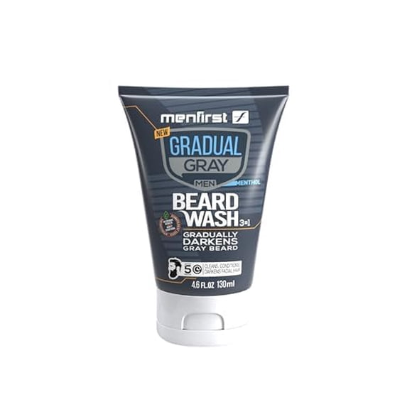 Jabón para barba MENFIRST de oscurecimiento gradual de gris para hombre, 135 ml