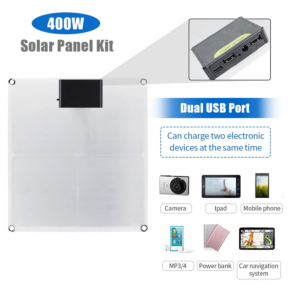 DFITO High Efficiency 400W Polycrystalline Portable Solar Panel, Black
