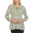 thumbnail image 1 of White Mark Women's Printed Peasant Chiffon Blouse, 1 of 6