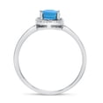 thumbnail image 5 of 14k White Gold Oval Blue Topaz And Diamond Ring, 5 of 6