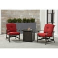 thumbnail image 3 of Hanover Traditions 3-Piece Fire Pit Chat Set in Red with 2 Cushioned Rockers and a 26-In. Square Fire Pit Side Table, 3 of 25