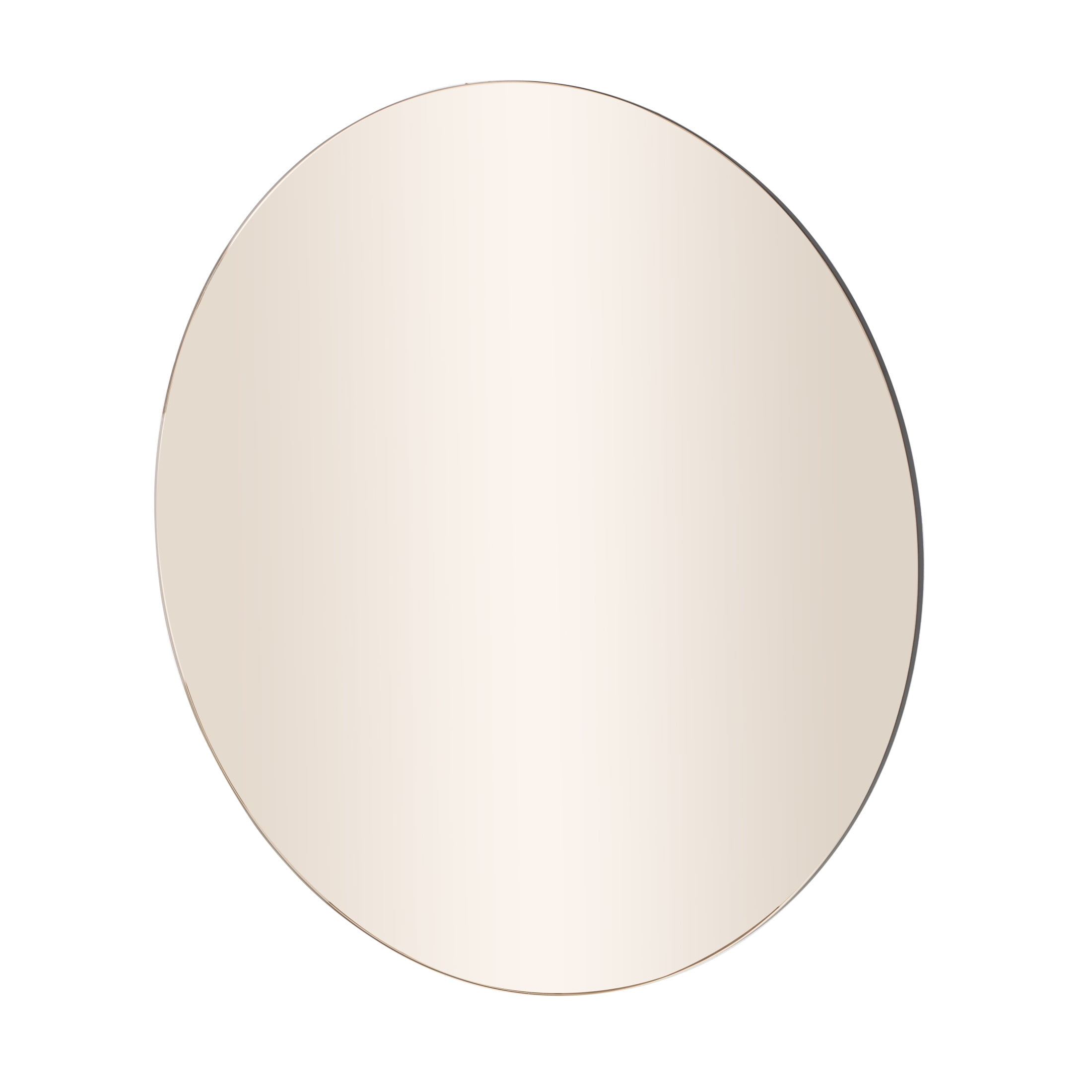 DecMode 32" x 32" Beige Round Tinted Wall Mirror