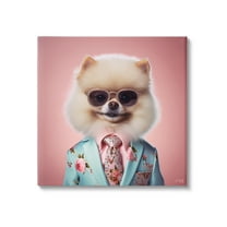 Stupell Industries Dog in Chic Suit Animals & Insects Painting Gallery Wrapped Canvas Art Print Wall Art, 30 x 30