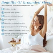 Rootedsheets™ Grounding Sheets Queen Size - 95% Organic Cotton + 5% Silver Fiber Conductive Earthing Fitted Sheet with Cord, Deep Pocket Soft Breathable (Gray)