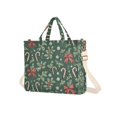 thumbnail image 7 of FORMRS Womens Corduroy Tote Bag Crossbody Shoulder Handbag with Pocket, Christmas Candy Cane, 7 of 7
