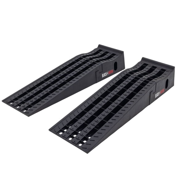 Car Service Ramps for Oil Change, 7,500 lb GAWR, 6.5in Lift, Underbody Access, Black Widow, Pair